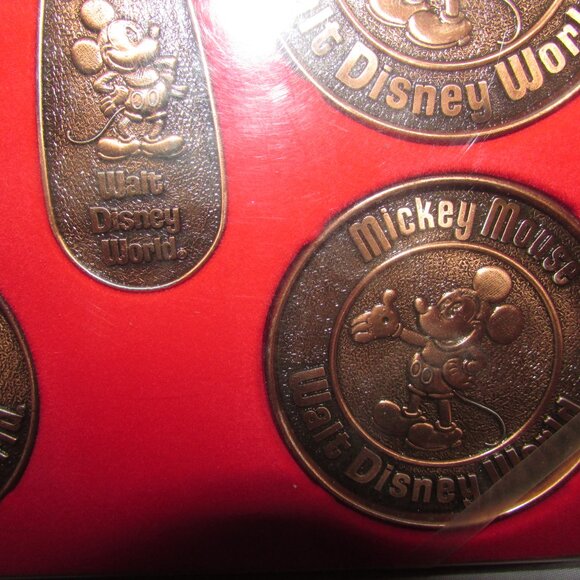 Mickey Mouse Disneyland Coaster Bronze Bottle Opener & Coaster Set New - Picture 3 of 3